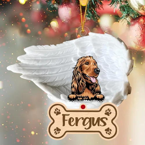 Vista 49 de Adorno de perro afgano de 1 ángel, adorno acrílico 2D personalizado conmemorativo para perros, regalo por pérdida de mascotas, regalo