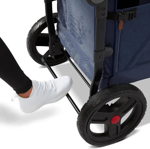 Vista 20 de Radio Flyer Atlas Stroll 'N Wagon, azul marino, para mayores de 1 año, versatilidad de empuje o tracción 3 en 1, plegable con una sola mano, toldo