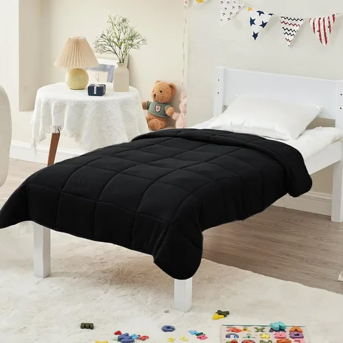 Vista 7 de yescool - Manta con peso (5 libras, 36 x 48 pulgadas, color negro), fresca, transpirable, con cuentas de cristal prémium, lavable a máquina