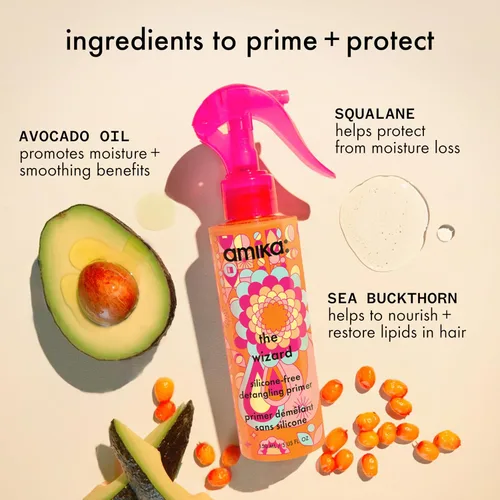 Vista 3 de amika the wizard silicone-free detangling primer