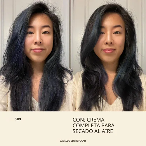 Vista 5 de JVN No Heat - Crema completa de secado al aire, 2 onzas líquidas, tamaño de viaje, crema suavizante para el cabello mejora tu textura natural, crema