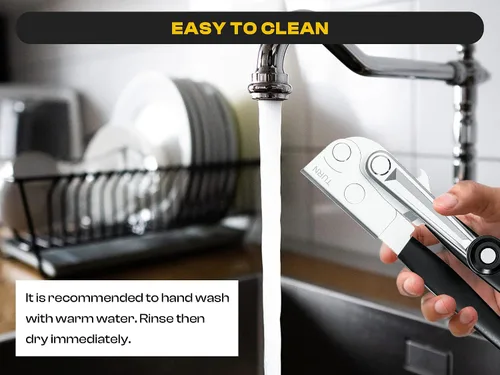 Vista 6 de Abrelatas resistente con imán – Abrelatas comercial manual para personas mayores, de mano, hoja afilada, borde liso, perilla plegable para un fácil
