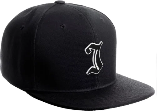Vista 1156 de Daxton Gorra clásica con visera de billete plano con letras del alfabeto inglés antiguo de la A a la Z