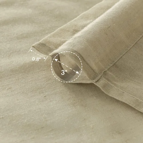 Vista 7 de Cortinas rústicas para ventana de cocina, cortinas de lino transparentes con bolsillo para barra para ventanas cortas, juego de 2 paneles, 42