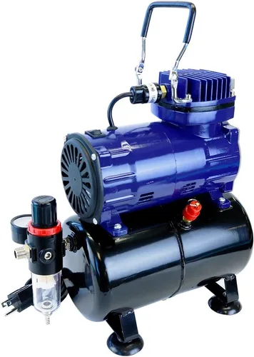 Vista 2 de Paasche D3000R compresor de 1/5 HP con tanque, regulador y trampa de humedad. Regulador, trampa de humedad