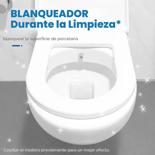 Vista 4 de Tabletas limpiadoras de inodoro Vacplus 30 UNIDADES, limpiadores automáticos de inodoro con blanqueador para desodorizar y desincrustar, limpiador