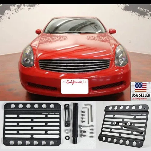 Vista 2 de Para Infiniti G35 2Dr Coupé 2003-2005 - Gancho de remolque para parachoques delantero, soporte de montaje para placa de matrícula
