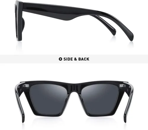 Vista 4 de Gafas de sol cuadradas vintage para mujer, diseño de ojo de gato pequeño