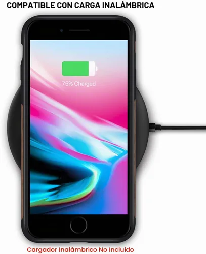 Vista 6 de TENDLIN Funda compatible con iPhone SE 2022/SE 2020/8/7, diseño de textura de fibra de carbono de grano de madera, diseño de textura de cuero, funda