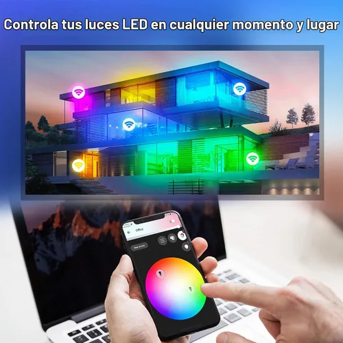 Vista 7 de GIDERWEL Kit de luces de tira LED ZigBee RGBW inteligentes ajustable de 10 m con controlador ZigBee 3.0, funciona con Hub Bridge Echo Plus