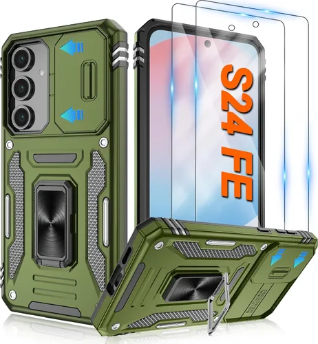 Vista 24 de Atump Funda para Motorola Moto G Play 2024 (4G) con [paquete de 2] protector de pantalla HD y cubierta para cámara deslizante, soporte de anillo
