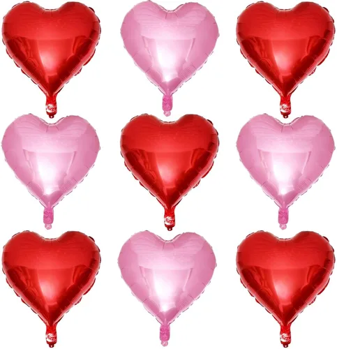 Vista 14 de Lovoir 10 globos de aluminio con forma de corazón azul bebé de 18 pulgadas, globos de amor para el día de San Valentín, cumpleaños, fiestas, bodas
