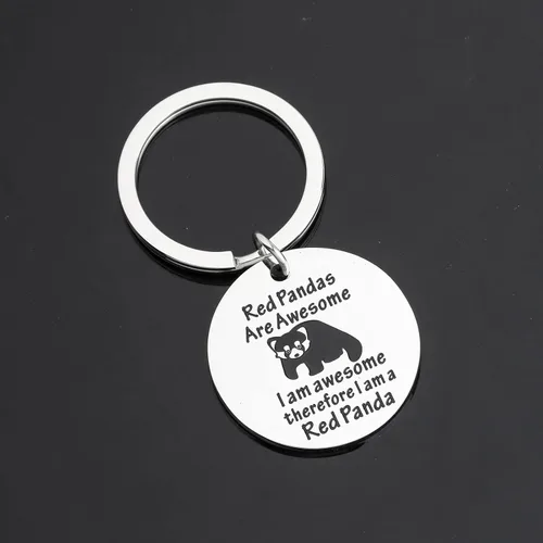 Vista 3 de Llavero de panda rojo, regalo temático de animales, bonito regalo de panda rojo, joyería para los amantes de los pandas rojos
