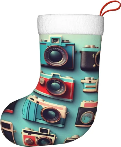 Vista 8 de Retro Cool Camera Collection - Medias de decoración navideña, 18 pulgadas, para chimenea, fiesta familiar de vacaciones