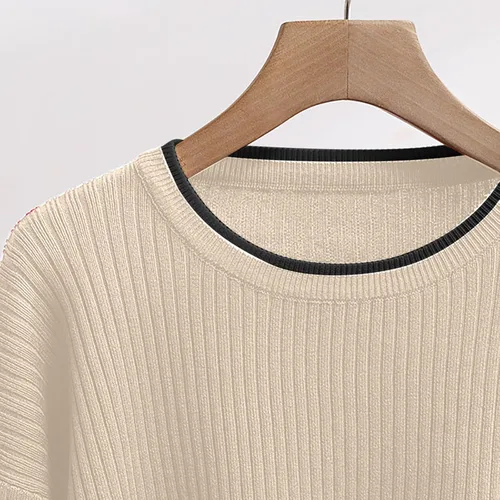 Vista 4 de Conjunto de dos piezas para mujer, para salir, cómodo, suéter de punto, pierna ancha, pantalones de cintura elástica, conjuntos de ropa deportiva