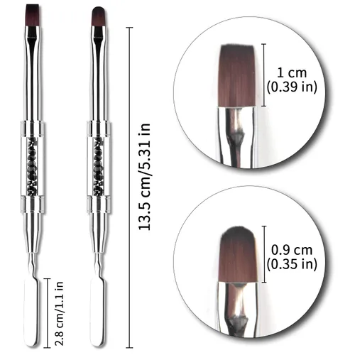 Vista 10 de 2 cepillos de uñas de gel y recogedor de uñas de gel de doble punta