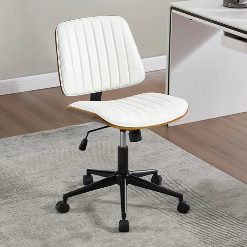 Vista 13 de Silla de escritorio de oficina con ruedas sin brazos, silla de computadora Negro