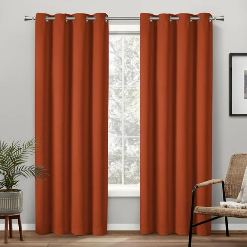 Vista 19 de Exclusive Home Curtains - Par de paneles de cortinas, modelo Academy, con ojales para bloqueo total de luz Blanco