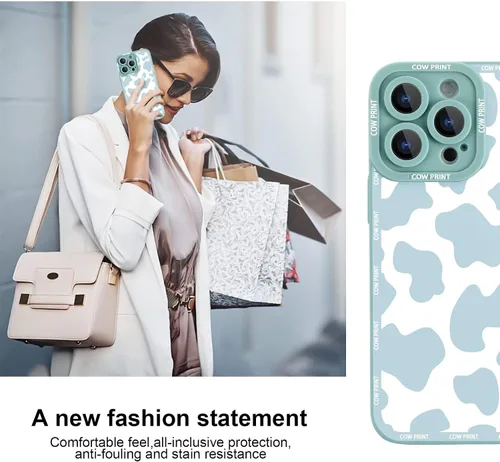Vista 9 de Paquete de 2 bonitas fundas de teléfono para Apple iPhone 7/8 de 4.7 pulgadas, funda de silicona delgada y suave con estampado de vaca para mujer, a
