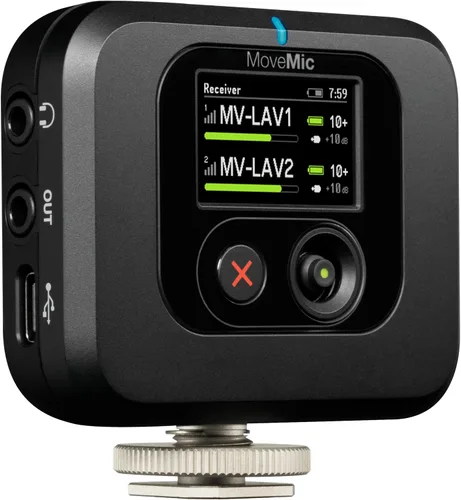 Vista 9 de Shure Receptor MoveMic - Receptor de cámara montable en zapata fría para micrófonos Lavalier MoveMic, compatible con la mayoría de cámaras DSLR