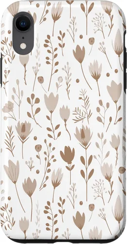 Vista 25 de Floral Flowers Wildflowers Garden Botanical Love Beige White Case for iPhone 16