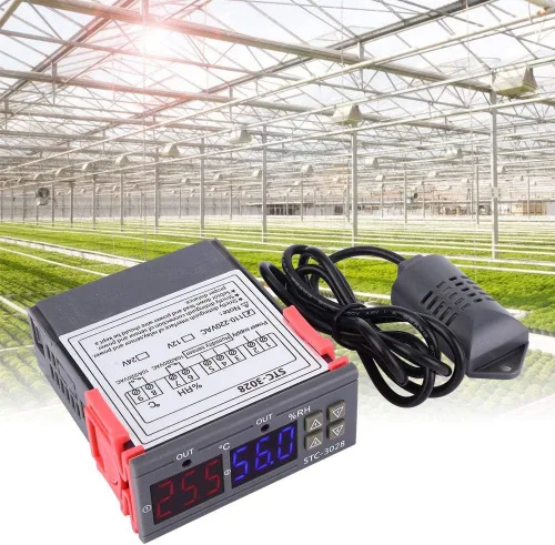 Vista 6 de 3028 Control de temperatura 12V/24V/110V/220V Pantalla digital Medidor de temperatura y humedad con sensor integrado (12V)