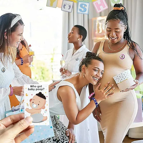 Vista 3 de Juego de rascar para baby shower de 40 piezas, divertidos suministros para fiesta de revelación de género con 5 tarjetas ganadoras, diseñado