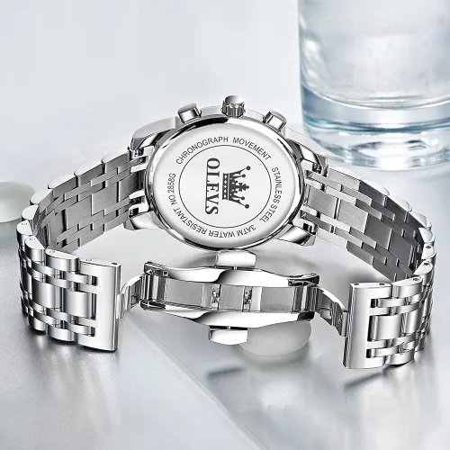 Vista 7 de OLEVS Men Multifunction Watch Multi Dial Waterproof Luminous Chronograph Mens Watch with Date Gift for MenStainless Steel Watches for MenClassic Men