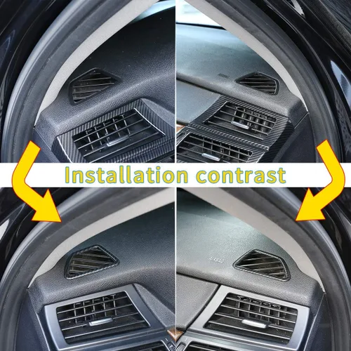 Vista 2 de Marco de ventilación de plástico ABS para salpicadero de coche, accesorios para BMW X5 X6 E70 E71 2008-2013, conducción a la izquierda