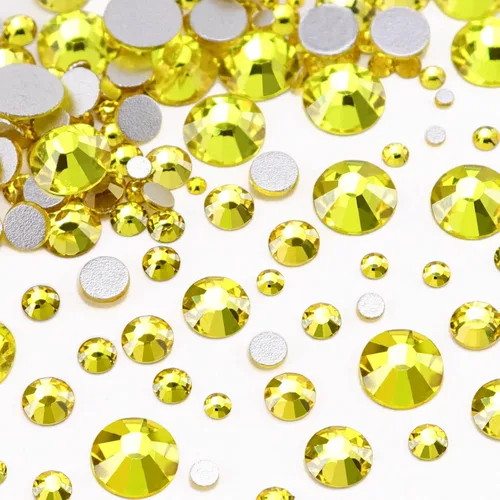 Vista 5 de Dowarm 2650 unidades de pegamento de diamantes de imitación de cristal con parte trasera plana, 6 tamaños de 0.059 in, 0.079 in, 0.110 in, 0.189 in
