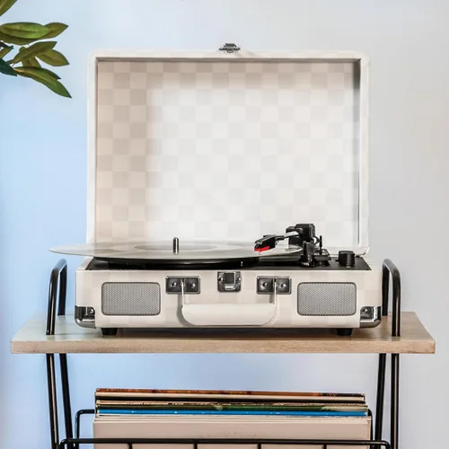 Vista 2 de Crosley CR8005F-AC Cruiser Plus - Tocadiscos vintage de 3 velocidades con Bluetooth, tipo maletín, reproductor de discos de vinilo, tablero
