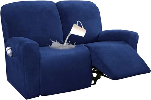 Vista 13 de Fundas impermeables de terciopelo para sofá reclinable, 8 fundas elásticas para sofá reclinable de 1, 2 y 3 plazas, funda suave antideslizante