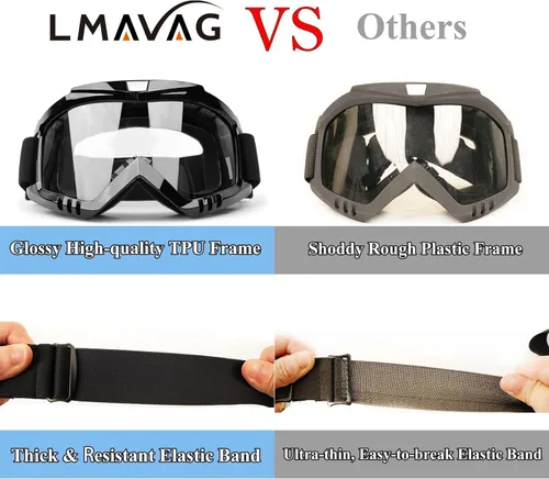 Vista 4 de Gafas de Motocross – Gafas MX para ATV, Motocicleta, Snowboard, Dirtbike y Deportes de Motor – Antiniebla, UV400, Antiarañazos, A Prueba de Polvo