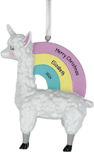 Vista 14 de Adornos de Navidad Personalizados de Carrusel 2025 - Adornos Personalizados de Carrusel de Navidad Adorno de Unicornio Personaje para Niñas Niña