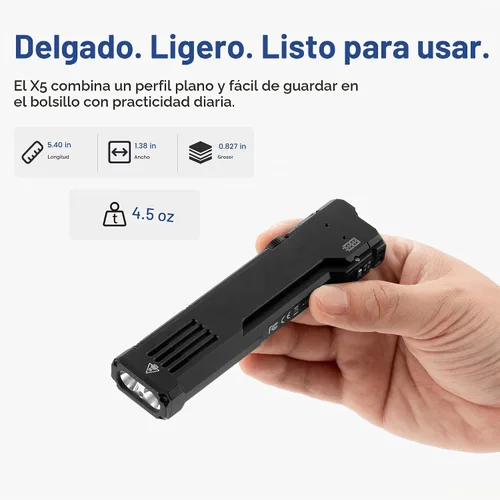 Vista 7 de WUBEN Linterna X5 recargable, 1300 lúmenes linterna brillante 6 modos Negro
