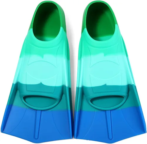 Vista 18 de Aletas de natación para niños, aletas cortas para niños y jóvenes, aletas de natación para entrenamiento de natación para niños, niñas, niños