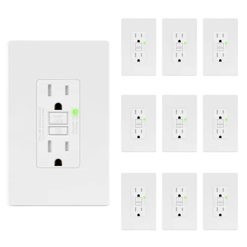 Vista 11 de LIDER GFCI Outlet 15Amp, autocomprobación resistente a manipulaciones Dorado