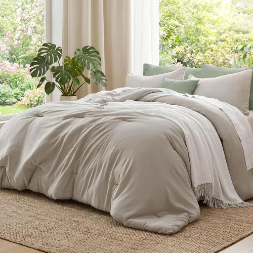 Vista 47 de Bedsure Juego edredón suave prelavado individual/individual XL, 365 días, cálido relleno alternativo GentleSoft™, 1 edredón ligero:68x88 pulgadas