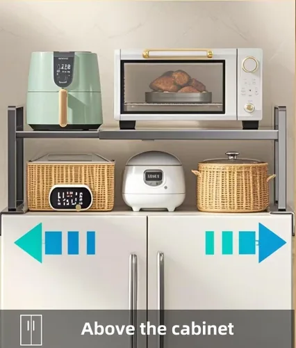 Vista 4 de Estante de almacenamiento ajustable para refrigerador/lavadora, estante organizador expandible