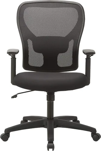 Vista 3 de Lorell Soho - Silla de trabajo, respaldo medio, respaldo de malla con asiento de tela, color negro