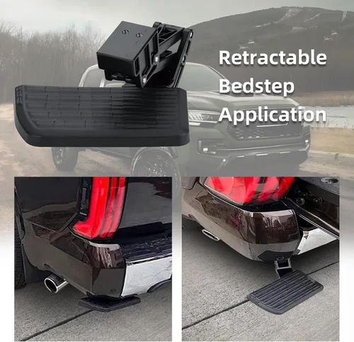 Vista 5 de PTS30-34000 - Escalón plegable para camión compatible con Toyota Tundra (2022-2024), escalón de parachoques trasero retráctil, fácil de instalar