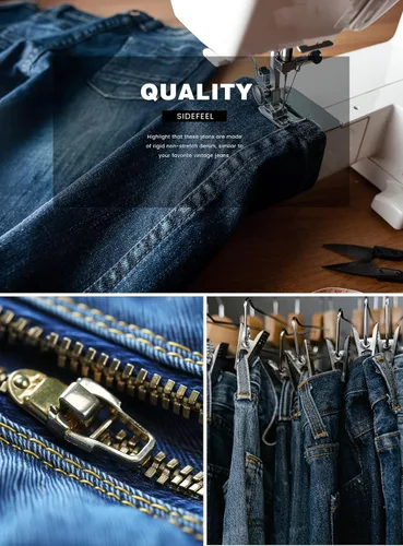 Vista 9 de Sidefeel Jeans de cintura alta para mujer, con dobladillo sin procesar, pierna recta, pantalones de mezclilla