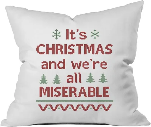Vista 20 de Oh, Susannah Funda de almohada de 18 x 18 pulgadas con texto en inglés "Baby Its Cold Outside So Let's Cuddle", funda de almohada de Navidad