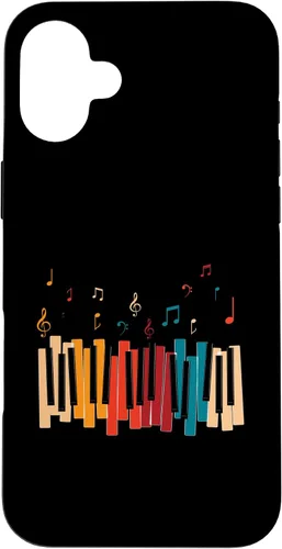 Vista 23 de iPhone 11 Pro Notas de Música Teclado Colorido Piano Case