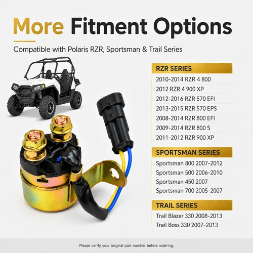 Vista 5 de Relé solenoide de arranque compatible con Polaris Ranger 400 500 570 700 800 RZR 4 XP S 900 Sportsman Hawkeye Trailboss 330 Reemplazar