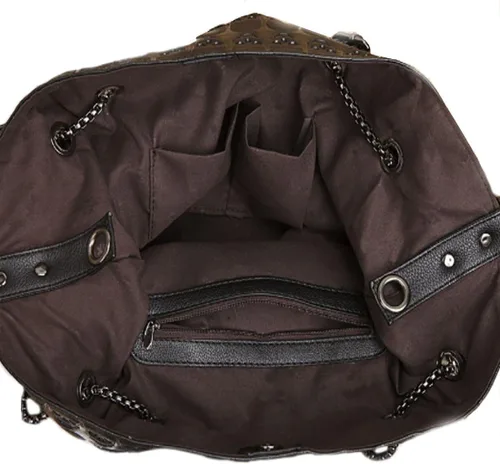 Vista 5 de Bolso de hombro Hobo de piel sintética con estampado de calavera para mujer con regalo
