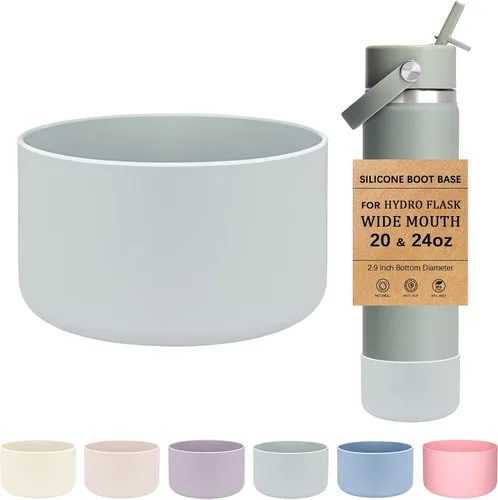 Vista 25 de HEYSKAY Funda Protectora de Silicona para Botellas de Agua Hydro Flask de Boca Ancha de 12oz 16oz 18oz 21oz 24oz Protector de Fondo y Otras Botellas