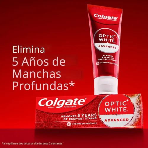 Vista 2 de Colgate Optic White Advanced Pasta dental con peróxido de hidrógeno
