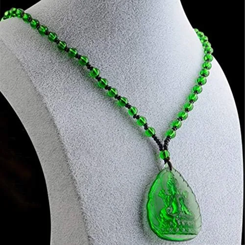 Vista 3 de MOONNIGHT STORE Buda - Collar con dije de gota esmaltado de Buda, collar de Buda de 25.8 pulgadas de longitud de la cadena, collar de Buda