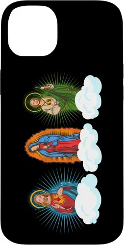 Vista 15 de Funda para iPhone 17 con diseño de Jesús, Virgen María y San Judas Tadeo in Clouds